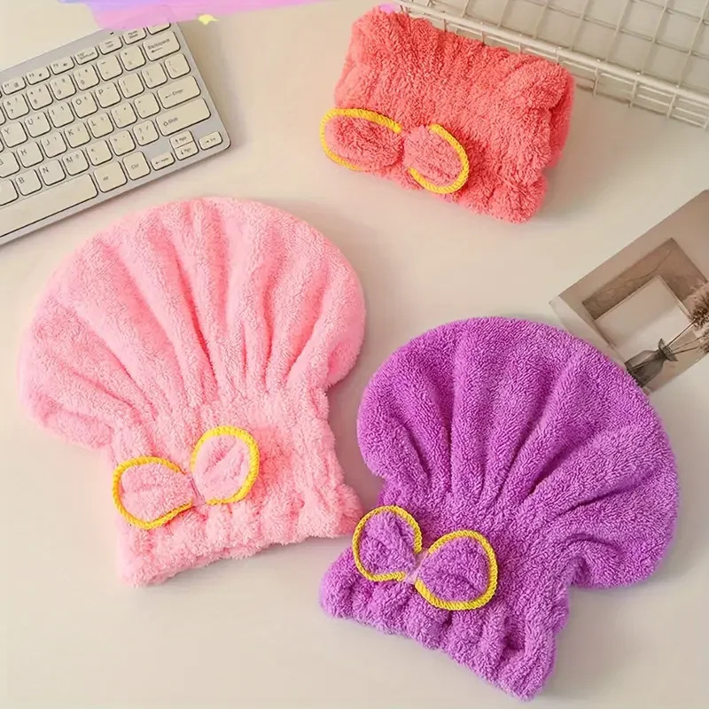 Quick Drying Hair Cap Women Bo - Hair Turban Towel 评论和价格