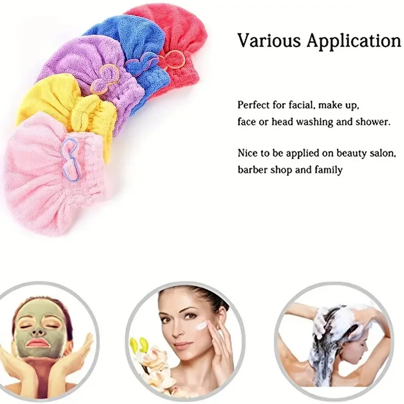 Quick Drying Hair Cap Women Bo - Hair Turban Towel 评论和价格
