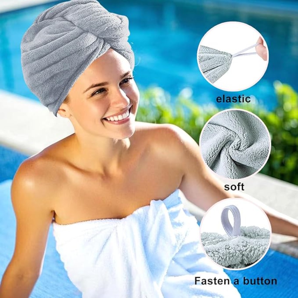 Quick Dry Hair Towel Wrap Anti - Hair Turban Towel 评论和价格