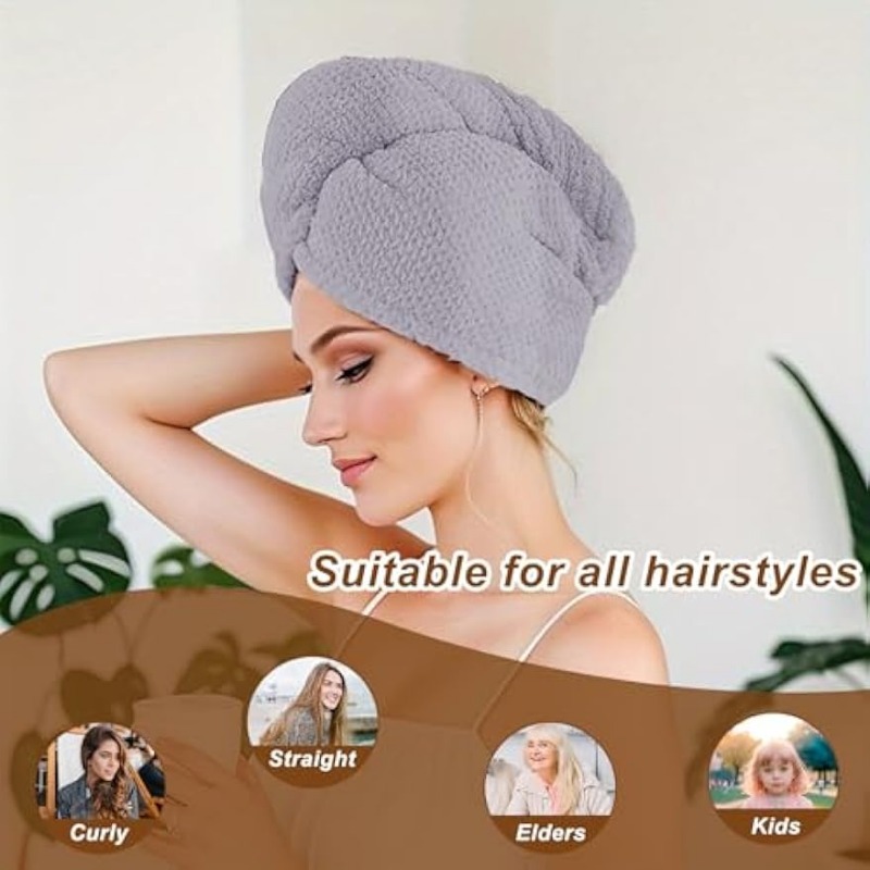 Super Absorbent Fast Drying Ha - Hair Turban Towel 评论和价格