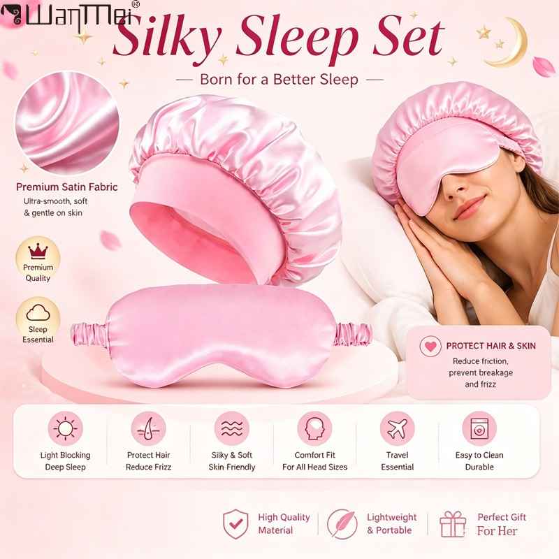  Satin Bonnet Sleep Eye Mask  - Hair Care Treatment 评论和价格