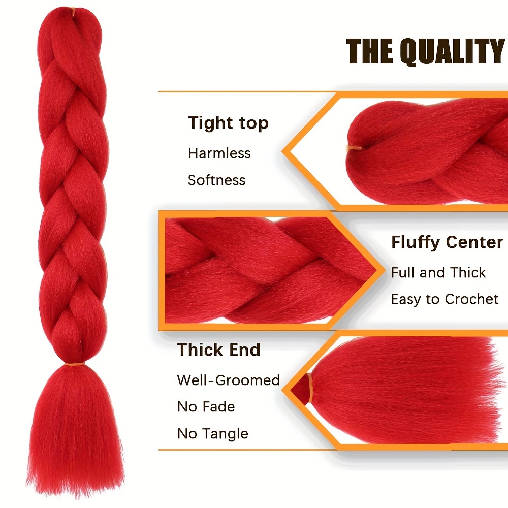 6pc 24 Inch Jumbo Braids Exten - Braiding Hair Kanekalon 评论和价格