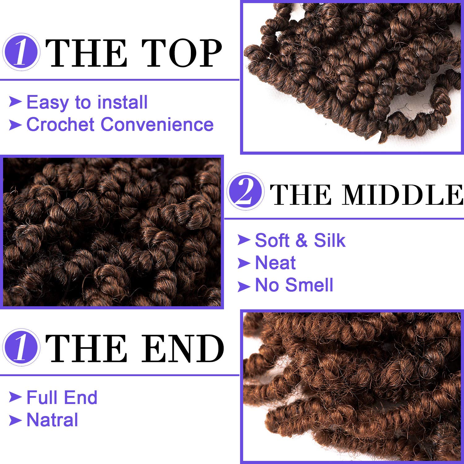 10 Inch Short Curly Spring Pre - Braiding Hair Kanekalon 评论和价格